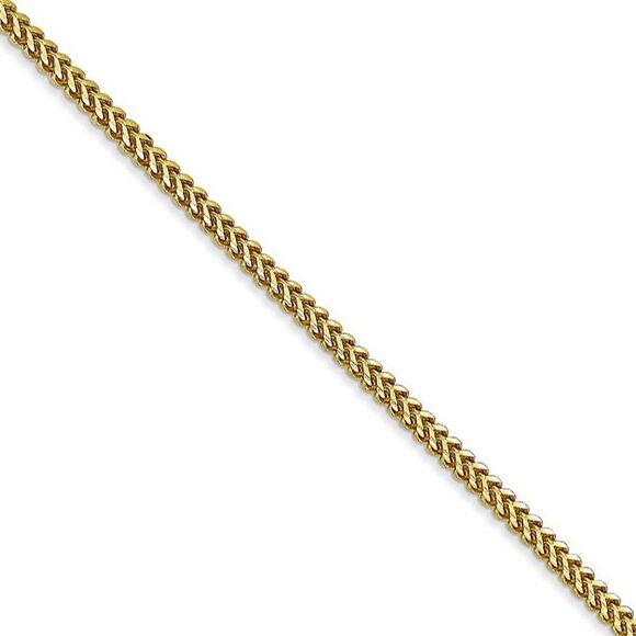 1.5mm 10k Yellow Gold Solid Franco Chain Necklace, 18 Inch - Picture 1 of 8
